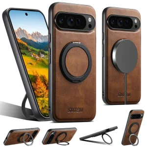 Strong Leather Magnetic 360° Rotating Stand-Pixel