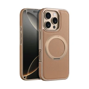 Magnetic Phone Case with Luxury Electroplated PU Leather-iPhone